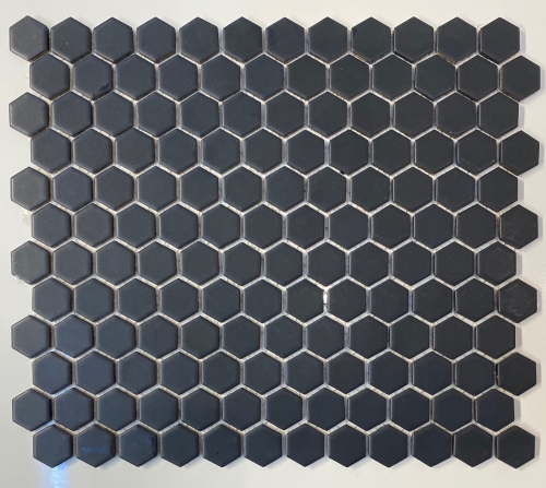 1 inch Hexagon - Matte Black - HEX-1022 - Glazed Mosaic Tile