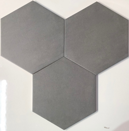 8” x 9” - Adex - HEX Dark Grey ADFD300 - Glazed Porcelain Tile