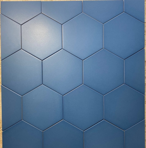 8” x 9” - Roca - Flow Cosmic Sapphire - Hexagon - Porcelain Tile